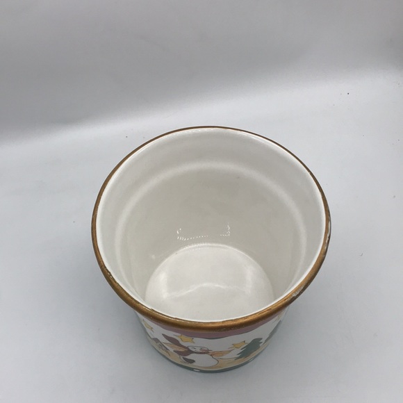 Ceramic Christmas Scene Glazed & Hand Painted Pot/Planter - Picture 2 of 7